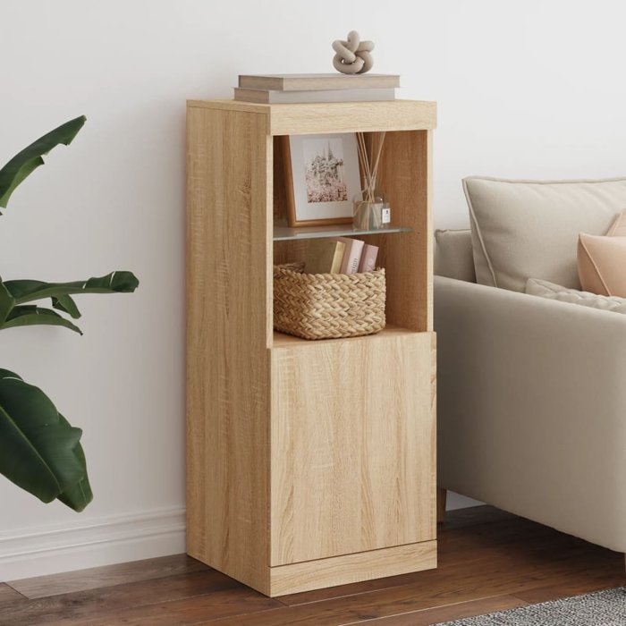 Maison exclusive - aparador con luces led roble sonoma 41x37x100 cm