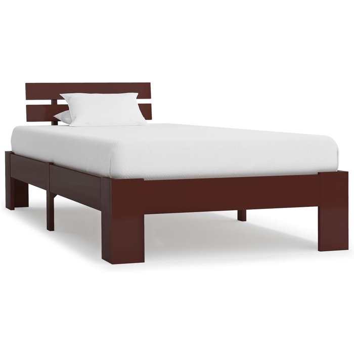 Estructura cama sin colchón madera pino marrón oscuro 90x200 cm