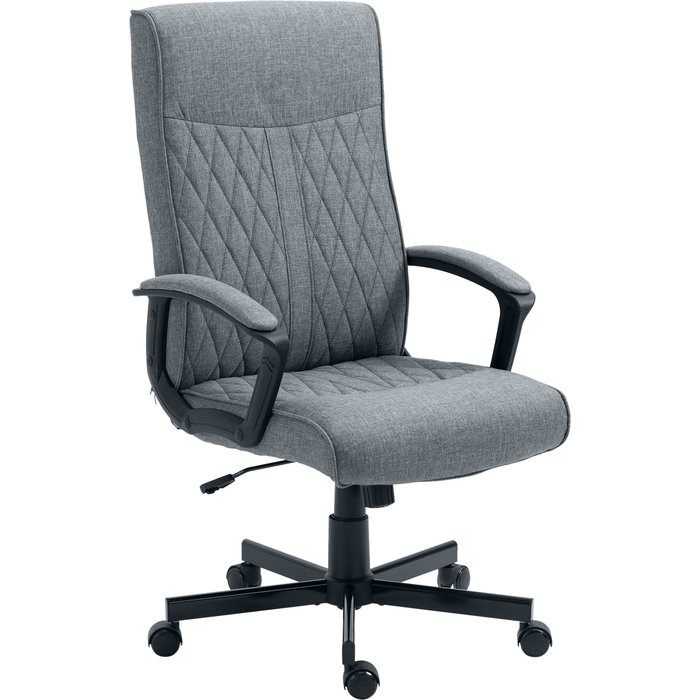 Silla oficina giratoria altura regulable respaldo alto reclinable 120kg gris
