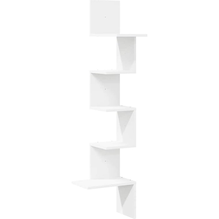 Estante de pared esquinero de madera contrachapada 32x32x127,5 cm - comfortxl