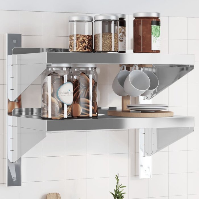 Maison exclusive - estante de pared acero inoxidable plateado 50x30x48 cm