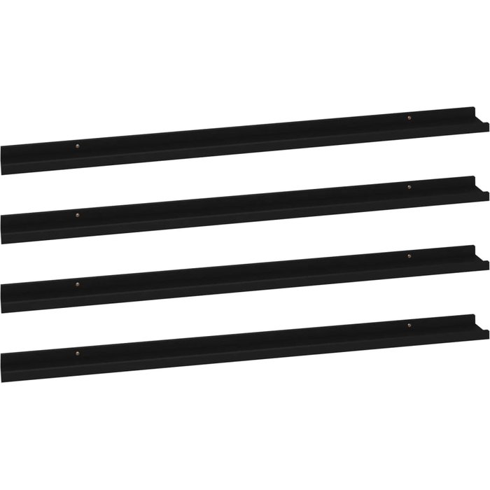 Estantes de pared 4 unidades negro 115x9x3 cm- comfortxl
