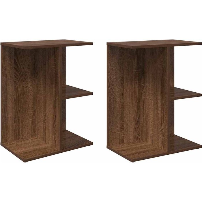 Mesitas de noche 2 uds madera de ingeniería marrón roble - comfortxl
