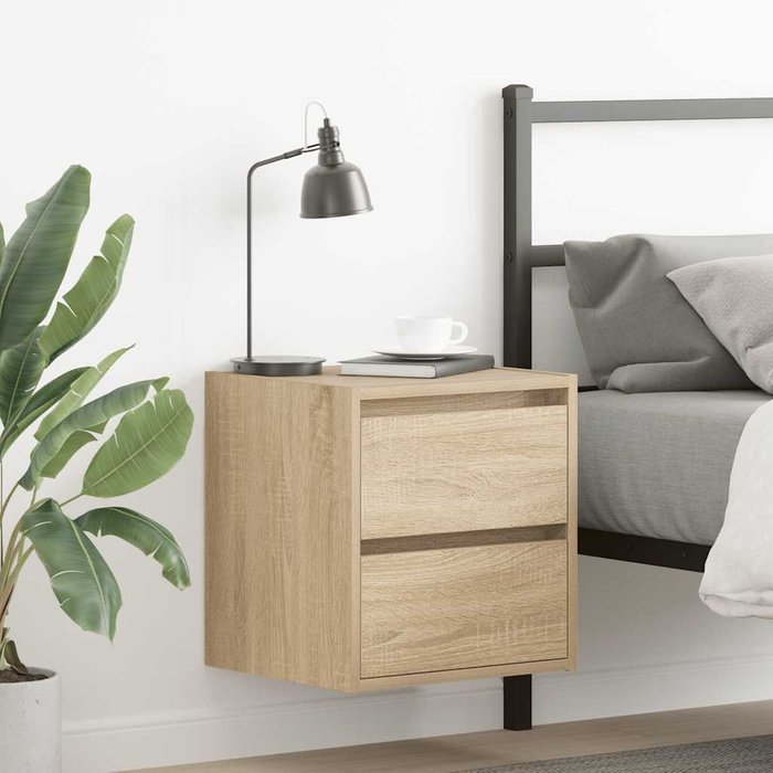 Maison exclusive - mesilla de noche de pared roble sonoma 38x34x40 cm