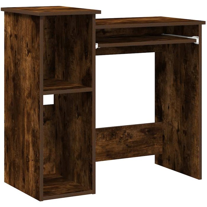 Escritorio de estantes contrachapada roble ahumado 84x40x78 cm - comfortxl