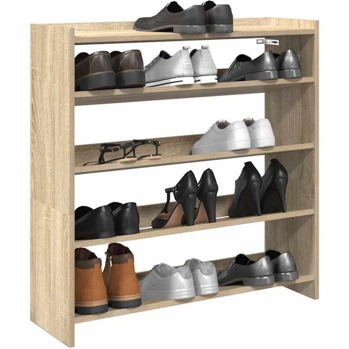 Zapatero madera contrachapada roble sonoma 80x25x81 cm vidaxl