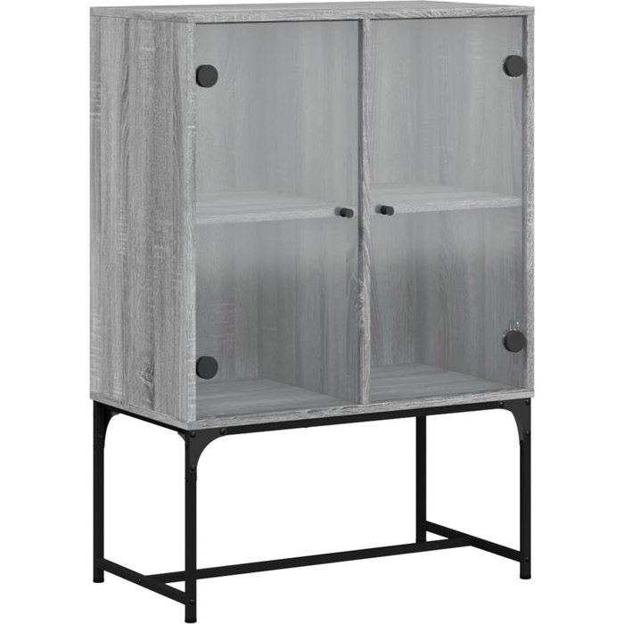 Armario auxiliar puertas de vidrio gris sonoma 69x37x100 cm - comfortxl