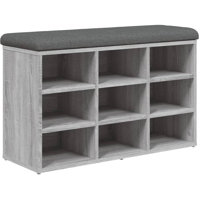 Banco zapatero madera de ingeniería gris sonoma 82x32x50 cm - comfortxl