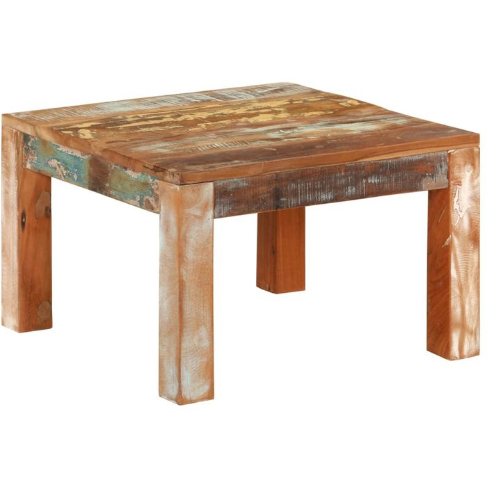 Mesa de centro 55x55x35 cm madera maciza recuperada