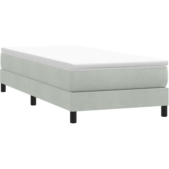 Maison exclusive - cama box spring sin colchón terciopelo gris claro 90x210 cm