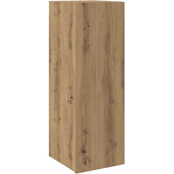 Mueble de tv en madera laminada de roble artesanal 30,5x30x90 cm - comfortxl