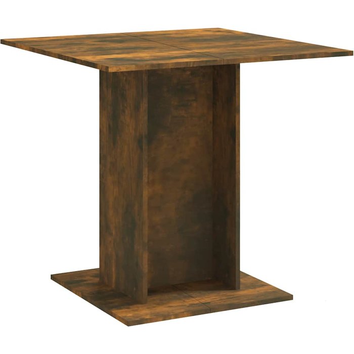 Mesa de comedor madera contrachapada roble ahumado 80x80x75 cm