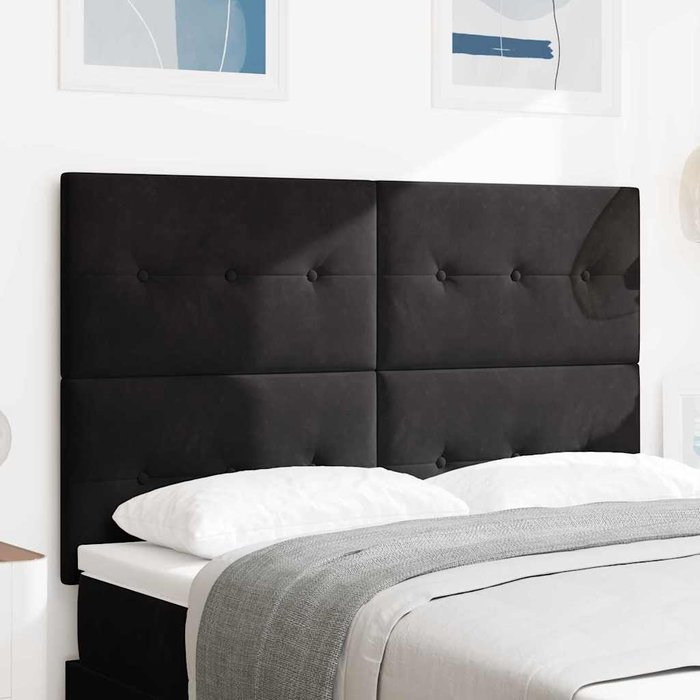 Cabecero led vidaxl negro 80 cm terciopelo