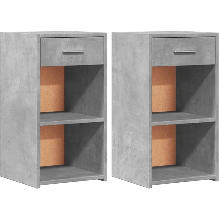 Mesitas noche 2 uds madera ingeniería gris hormigón 35x34x65 cm - comfortxl