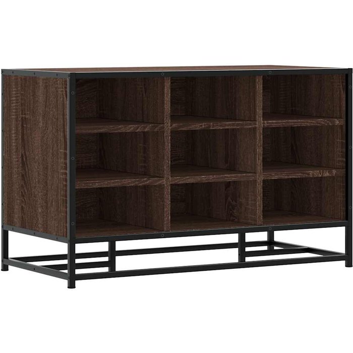 Banco zapatero madera de ingeniería marrón roble 84x40x53,5 cm - comfortxl