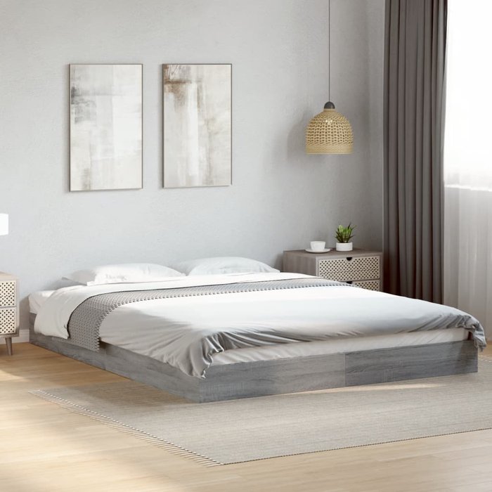 Maison exclusive - estructura de cama sin colchón gris sonoma 160x200 cm