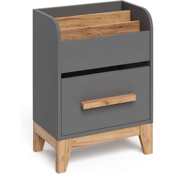 Vitalispa librería malia, gris, 55 x 70 cm con cajón