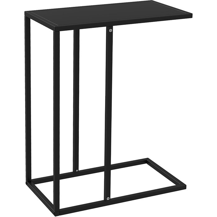 Mesa auxiliar en forma de c - estructura de acero - negra (46x26x60cm)