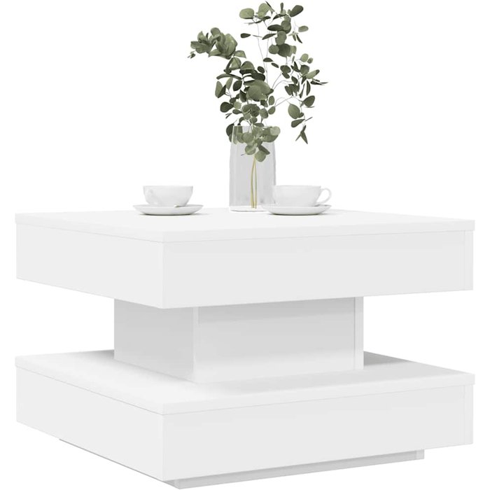 Maison exclusive - mesa de centro giratoria 360 grados blanco 50x50x34,5 cm