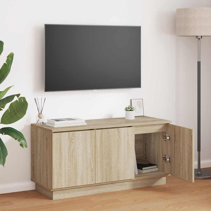 Mueble de tv de roble sonoma 100 x 38 x 49 cm madera de ingeniería