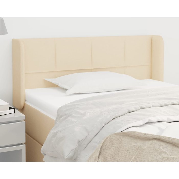 Cabecero de tela color crema 93x16x78/88 cm - comfortxl