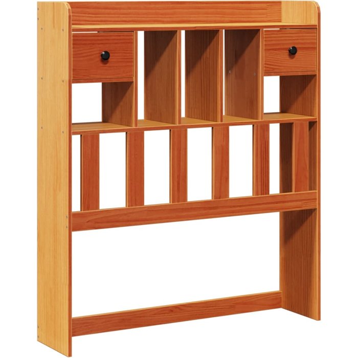 Cabecero de cama almacenaje madera maciza pino marrón 100 cm - comfortxl