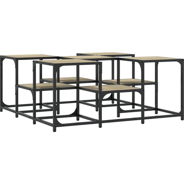 Mesa de centro madera de ingeniería roble sonoma 91x91x40 cm - comfortxl