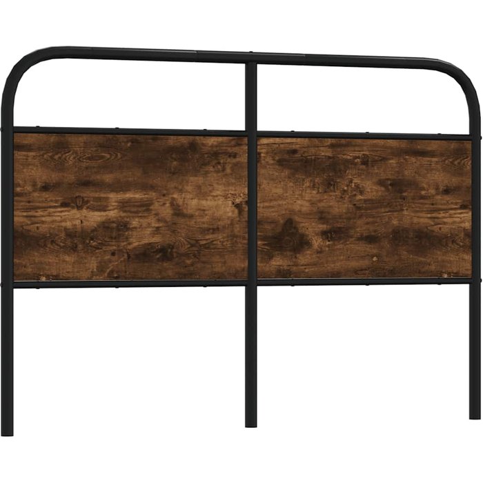 Cabecero de acero y madera de ingeniería roble ahumado 140 cm