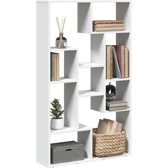 Librería blanca, 72x20x120,5 cm, madera de ingeniería. - pangivo