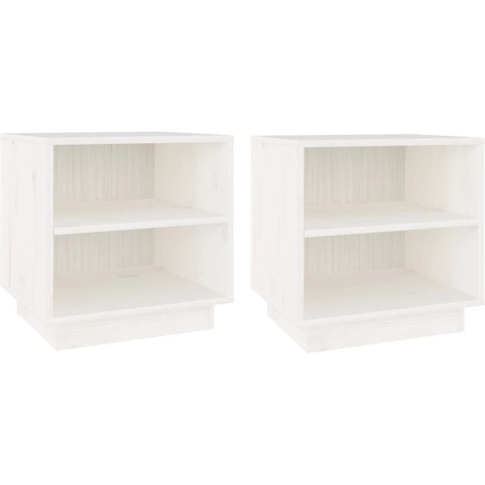 Mesitas de noche 2 uds madera maciza de pino blanco 40x34x40 cm - comfortxl
