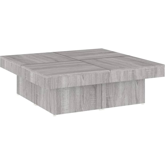 Mesa de centro madera contrachapada gris sonoma 90x90x28 cm - comfortxl