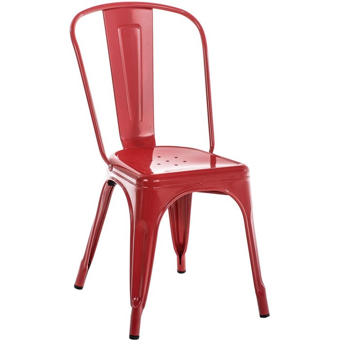 Silla industrial apilable de metal rojo cds101112