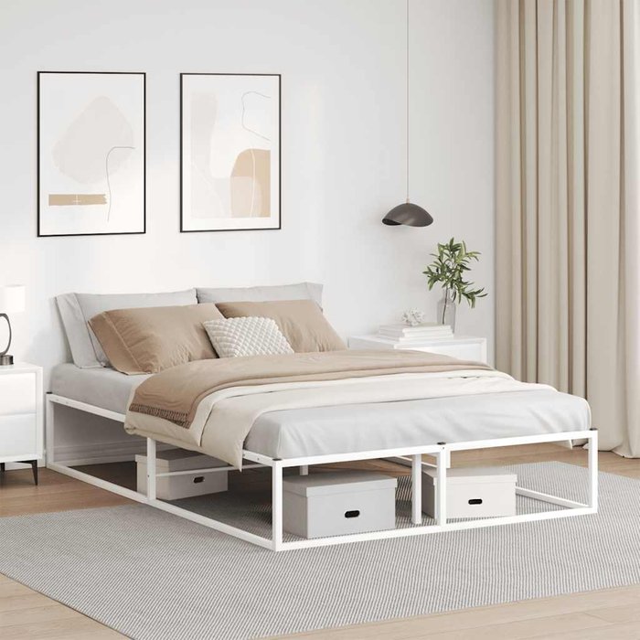 Estructura cama sin colchón metal blanco 140x200 cm vidaxl