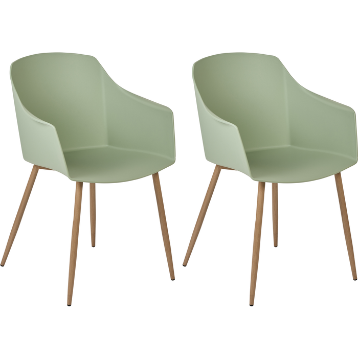 Beliani conjunto de 2 sillas de comedor fonda ii verde claro