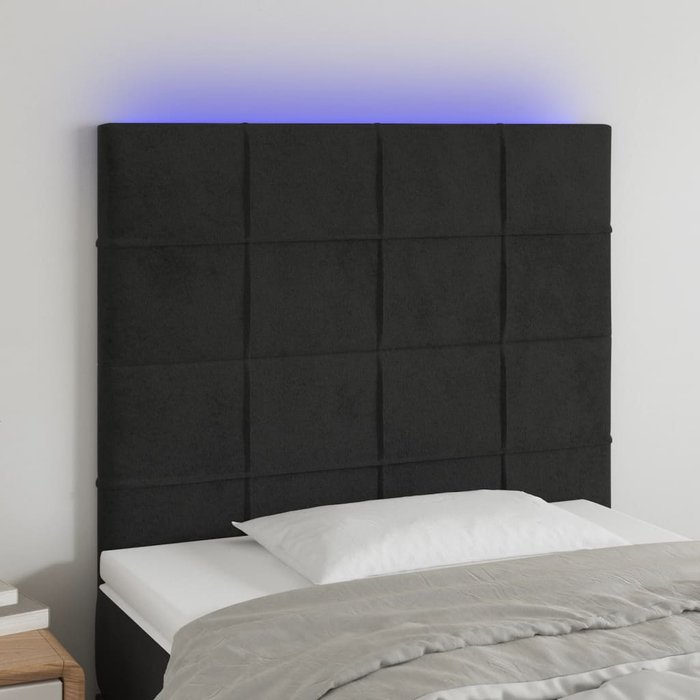 Cabecero led negro 100x5x118/128 cm terciopelo