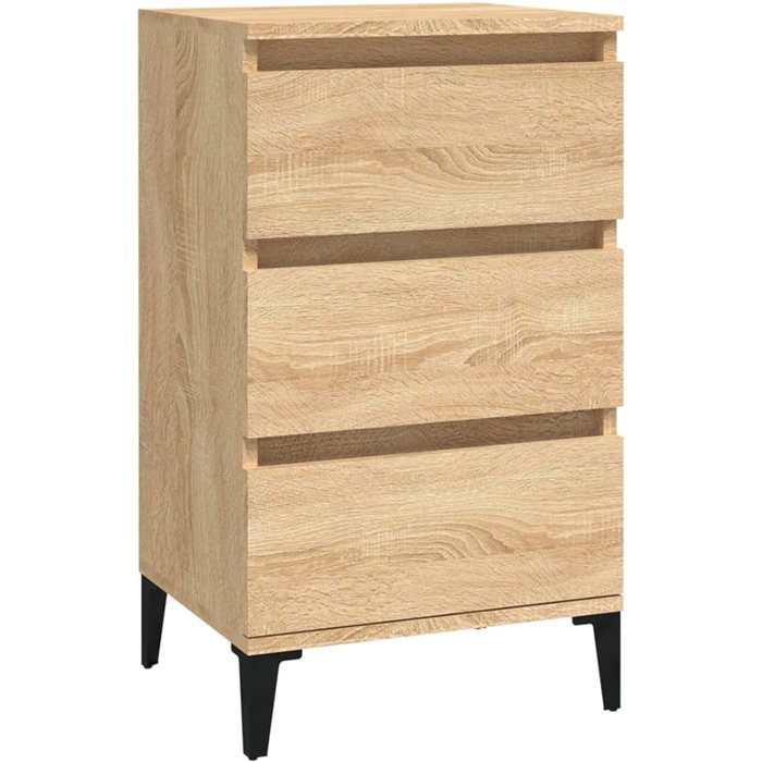 Mesita de noche roble sonoma 40x35x70 cm madera contrachapada