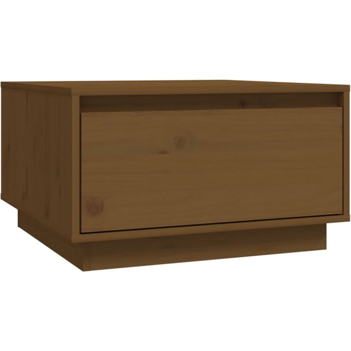 Mesa de centro madera maciza de pino marrón miel 55x56x32 cm - comfortxl