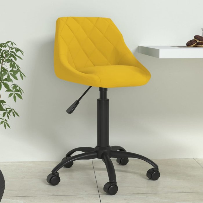 Silla de comedor terciopelo amarillo mostaza