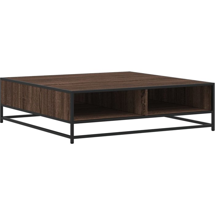 Mesa de centro madera ingeniería y metal marrón 100x100x30 cm - comfortxl