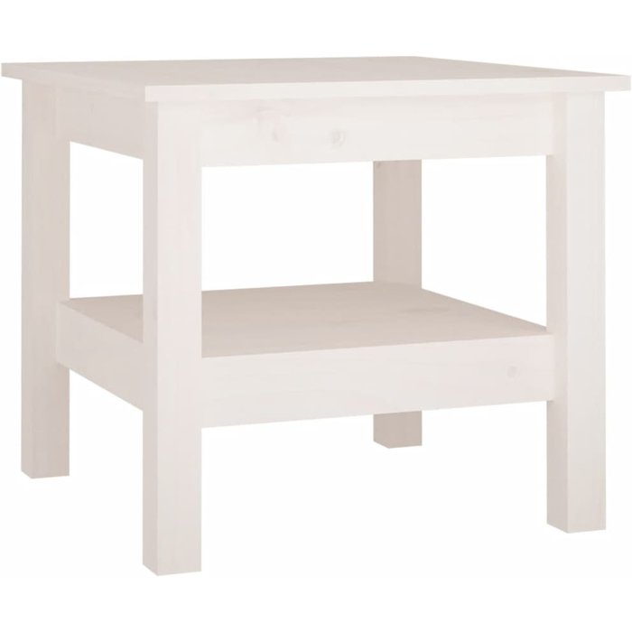 Mesa de centro de madera maciza de pino blanco 45x45x40 cm - comfortxl