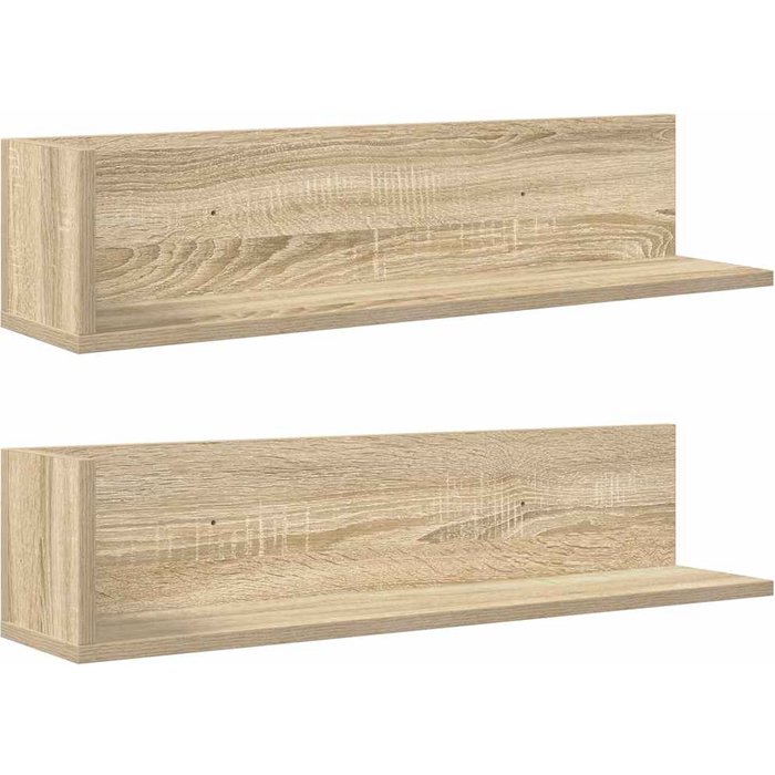 Pcs estantes de pared de madera de roble sonoma 75x16,5x16,5 cm - comfortxl
