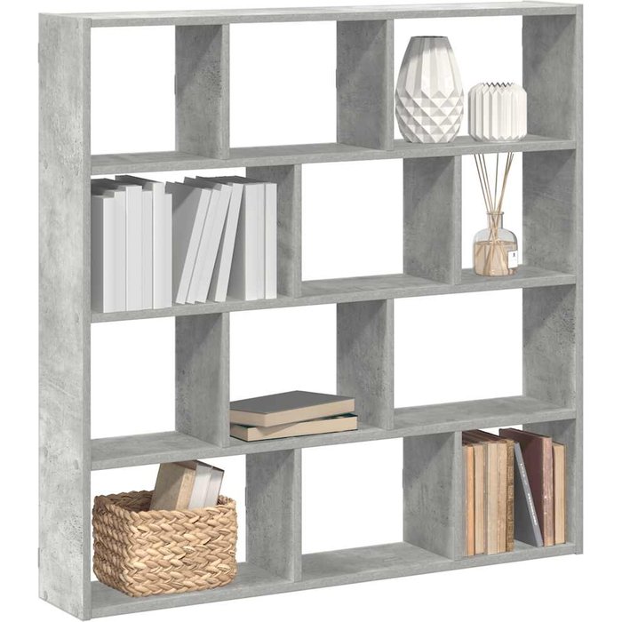 Maison exclusive - estante cubo de pared 12 compartimentos madera gris hormigón