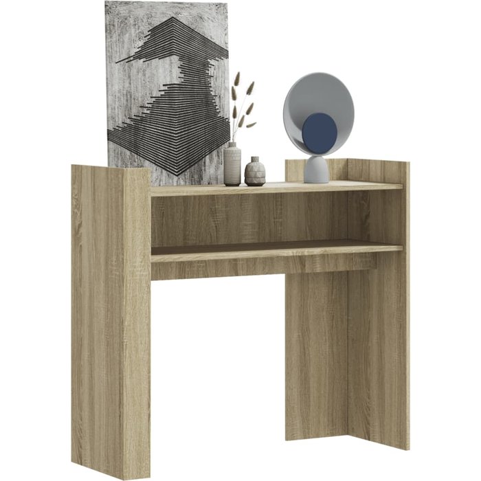 Mesa consola roble sonoma 100x35x90 cm madera contrachapada