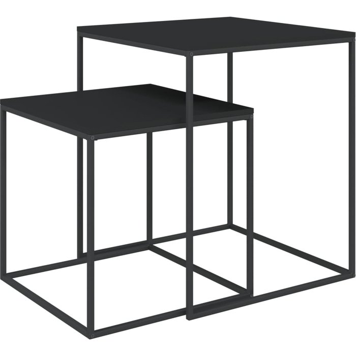 Juego de mesas de centro 2 uds madera de ingeniería y metal - comfortxl