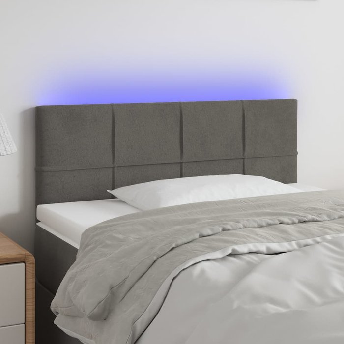 Maison exclusive - cabecero con led de terciopelo gris oscuro 100x5x78/88 cm