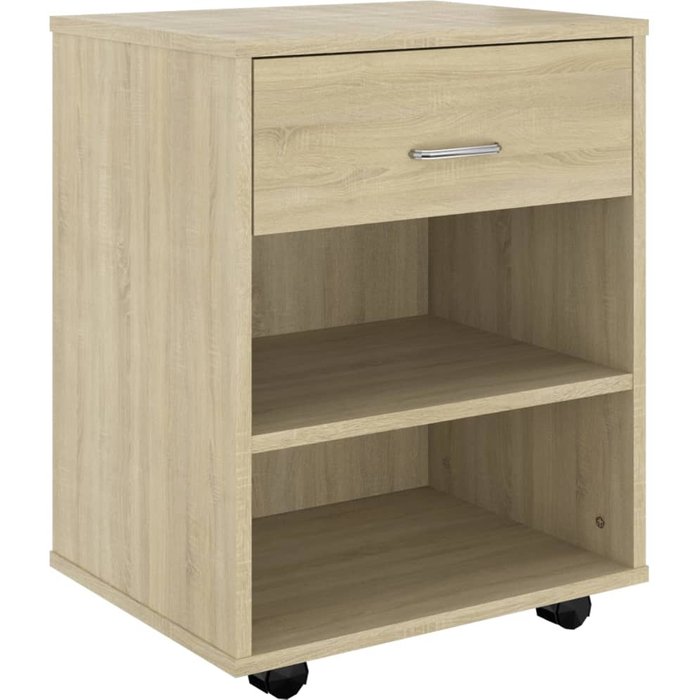 Armario con ruedas madera contrachapada roble sonoma 46x36x59cm