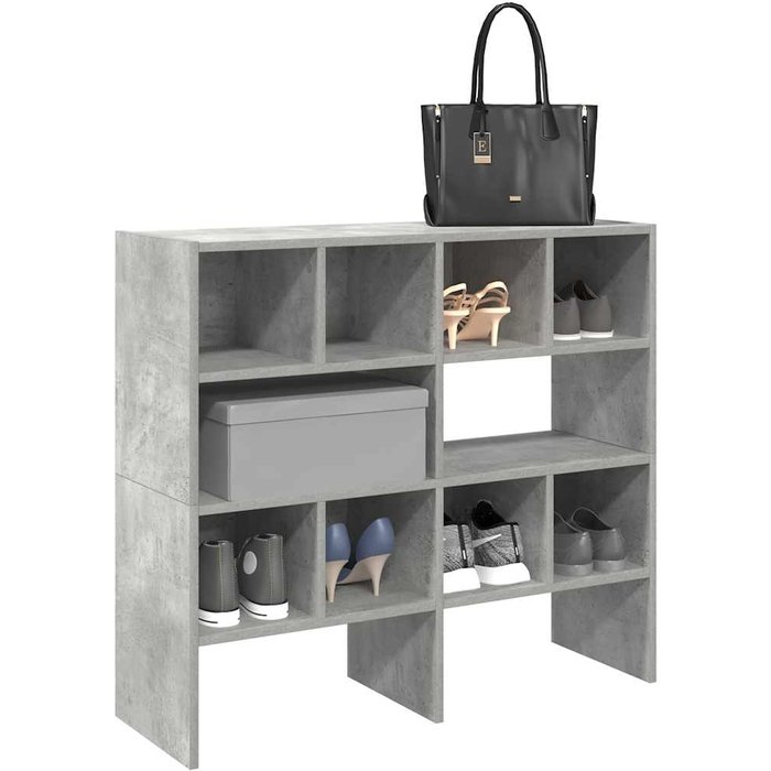 Estantes para zapatos 2 piezas apilables gris hormigón 89,5x30x40 cm