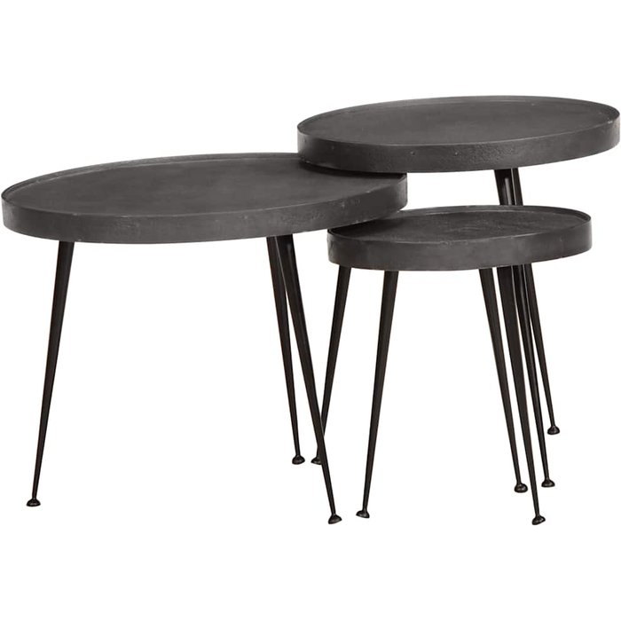 Vidaxl mesas de centro 3 uds madera de ingeniería negro