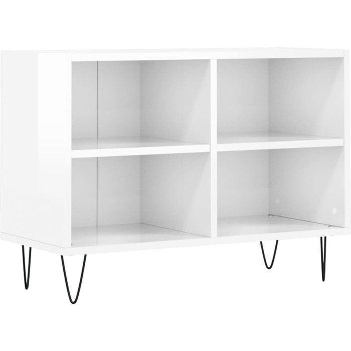 Mueble tv blanco brillo 69,5 x 30 x 50 cm madera contrachapada