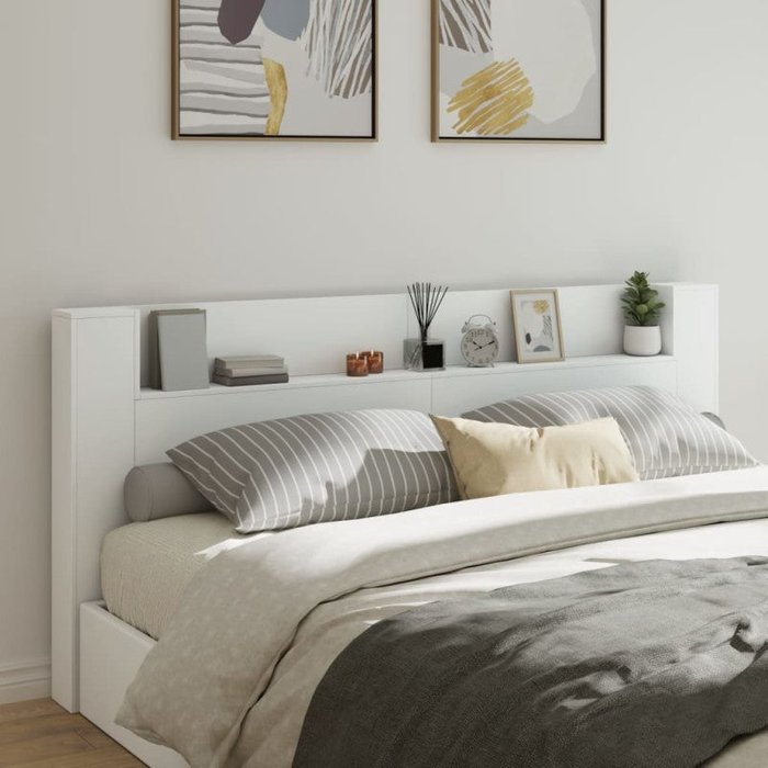 Vidaxl cabecero de cama con led blanco 220x16,5x103,5 cm